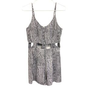 2/$15 Love Riche - Black & White Striped Romper w/ Cutouts